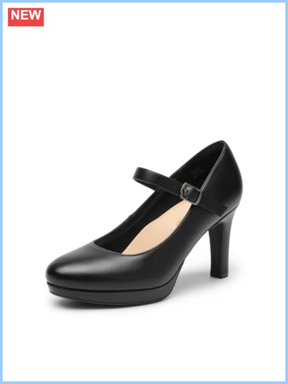 Women's Dressy High Heel Mary Jane Pumps Faux Leather 3.5 Inch